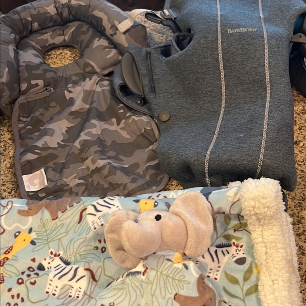 Lot of Newborn Boy Clothes with a Baby Bjorn